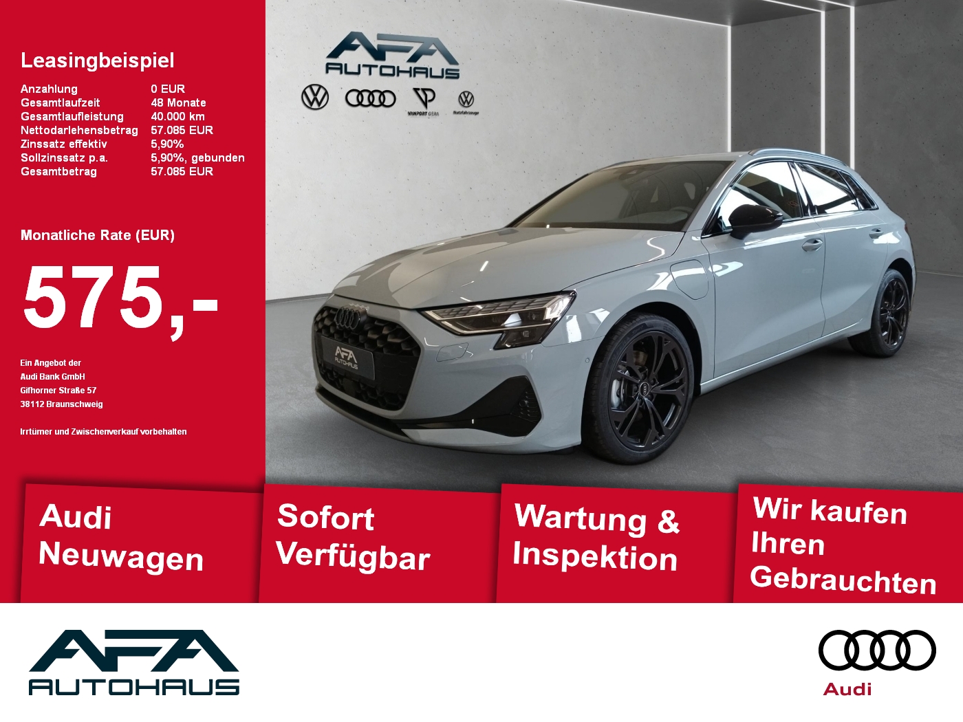 Audi A3 Sportback 40 TFSI e Opt Schwarz
