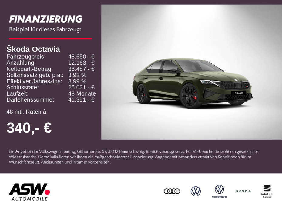 Octavia RS 2,0 TSI 265PS DSG 360° ACC SHZ AHK
