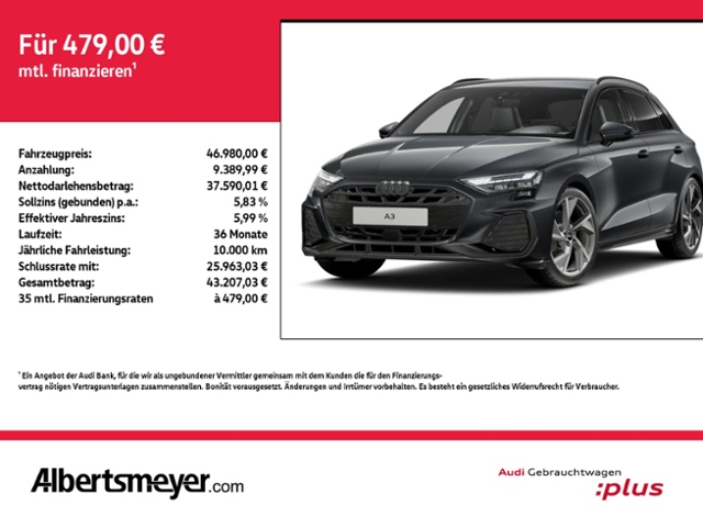 A3 Sportback 35 TFSI S-LINE+MATRIX+OPTIKPAKET