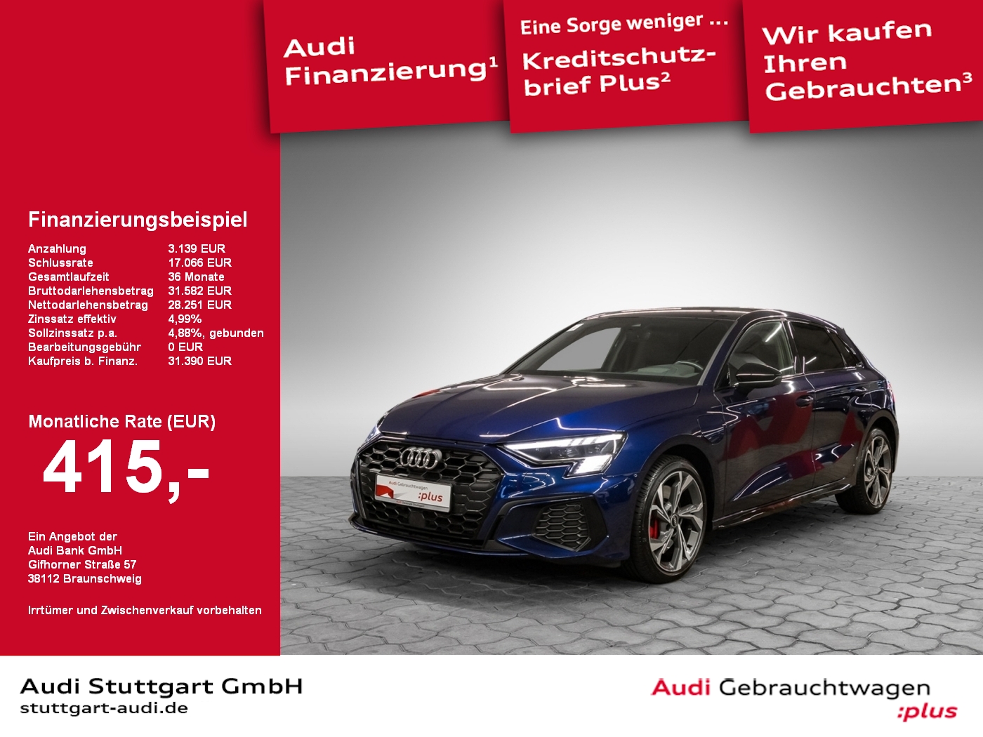 A3 Sportback 45 TFSI e S line Matrix Navi Kamera