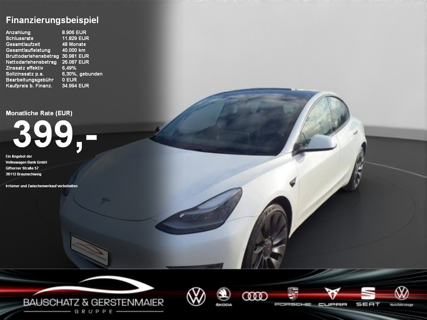 Tesla Model 3 Performance Dual AWD h