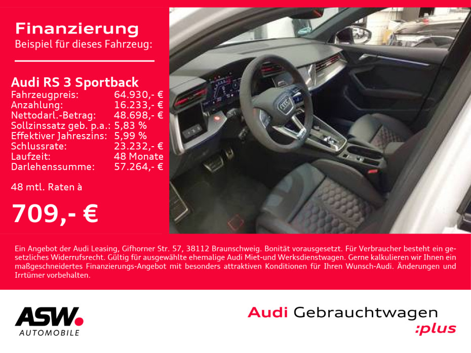 RS 3 Sportback TFSI quattro Navi Matrix Optik RS