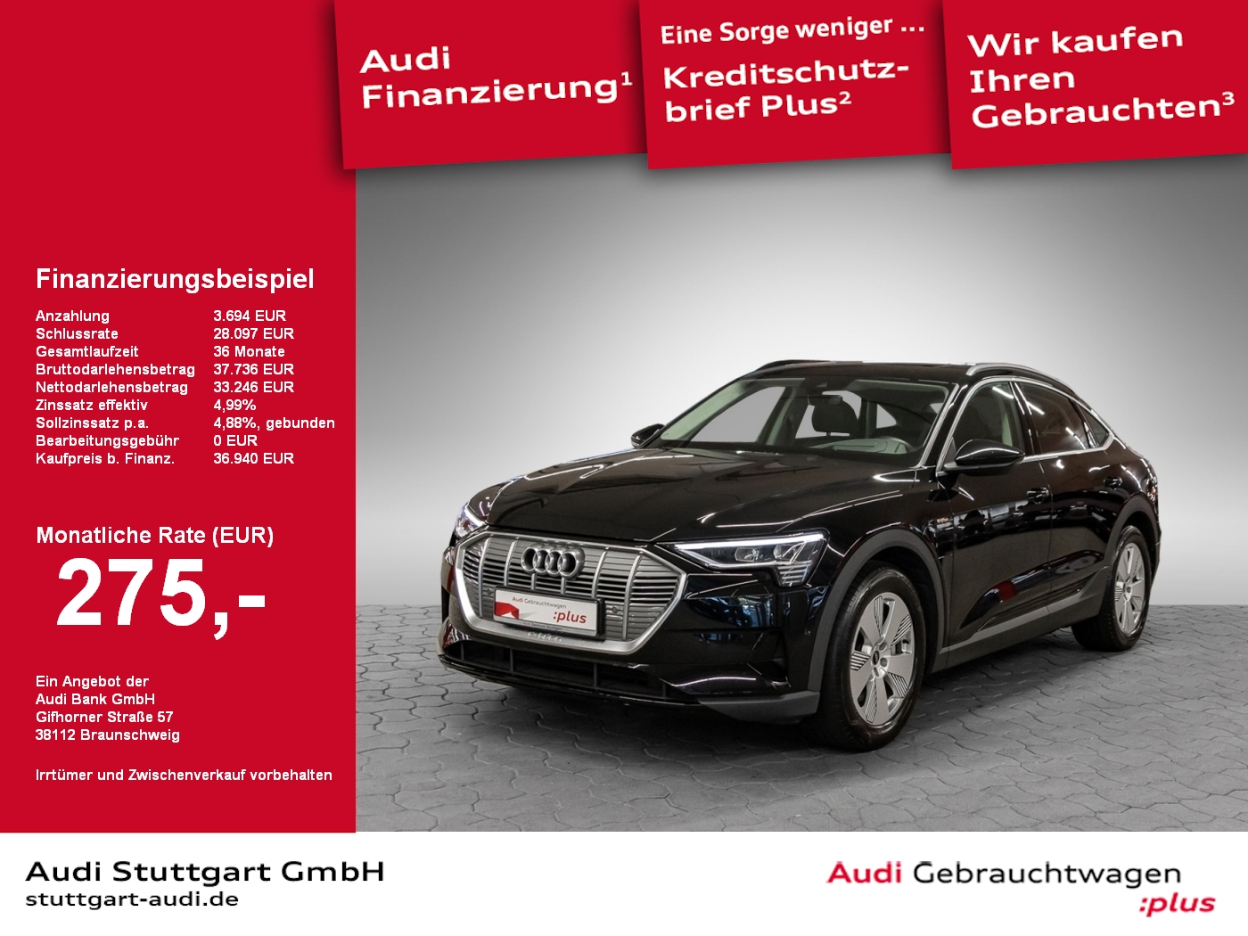 e-tron Sportback 50 qu AHK Pano HeadUp Nachtsicht