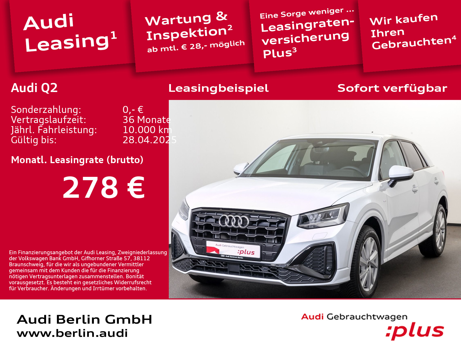 Q2 S line 30 TFSI 6-G. AHK LED VIRTUAL DAB SITZH
