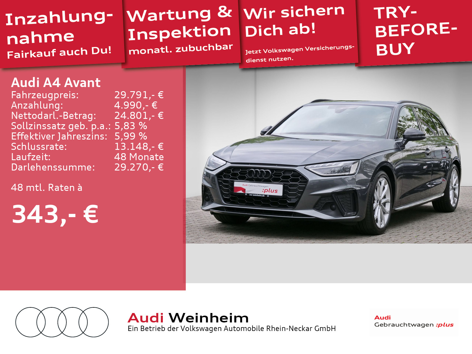 Audi A4 Avant 40 TDI S-line Black-Paket Business-Paket