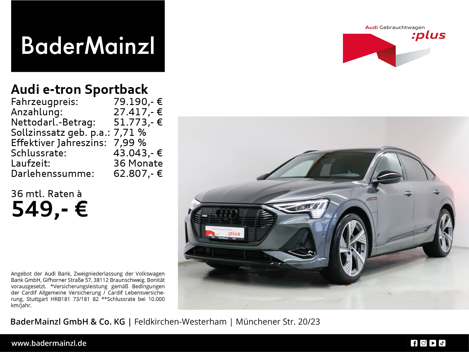 Audi e-tron Sportback 55 quattro S line °