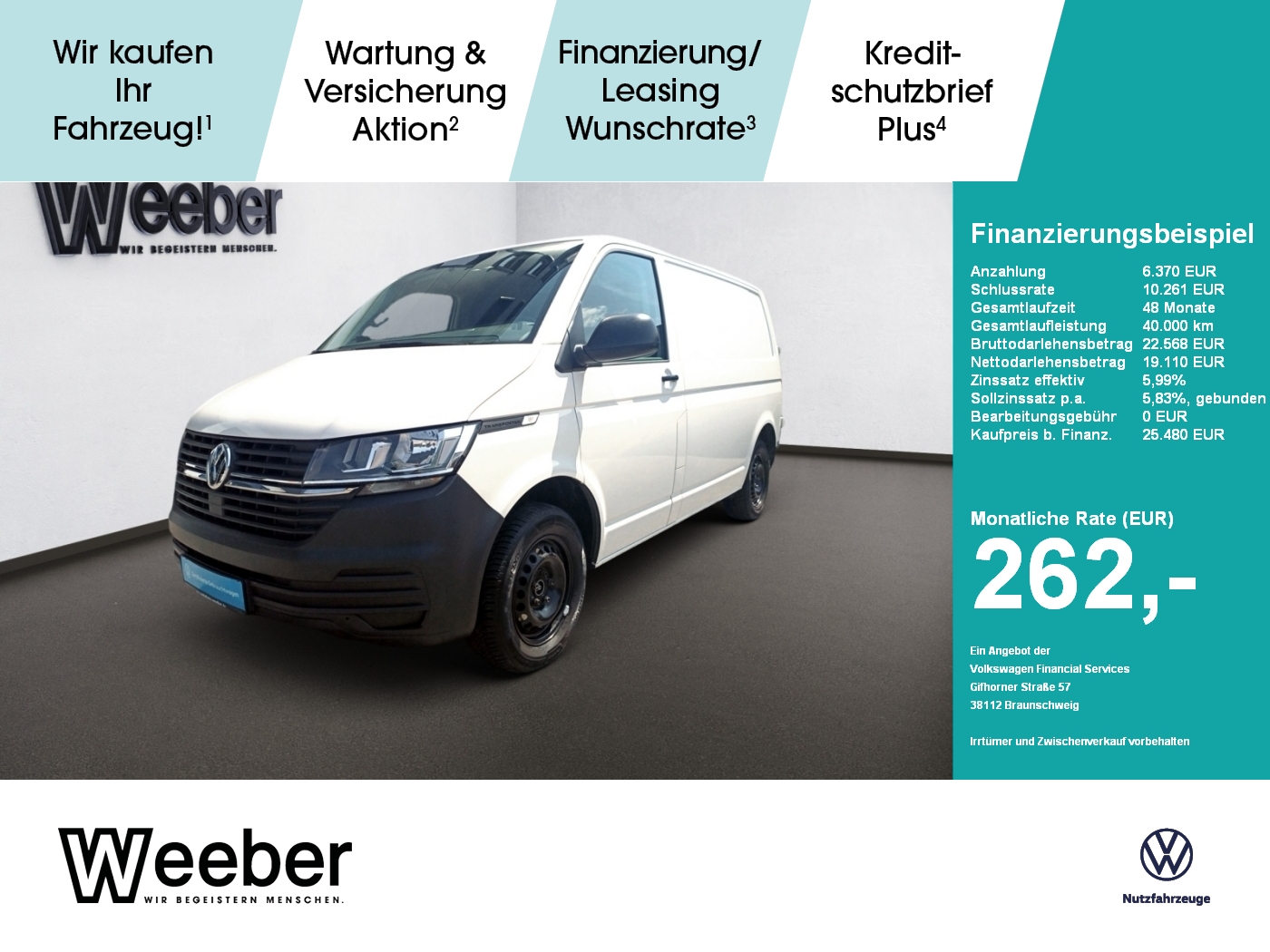 T6.1 Transporter Kasten EcoProfi FWD AHK KLIMA HARTFASER PDC DAB