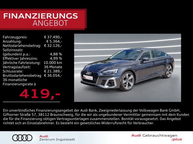 A5 Sportback S line 45 TFSI qu NAVI AHK Leder 19