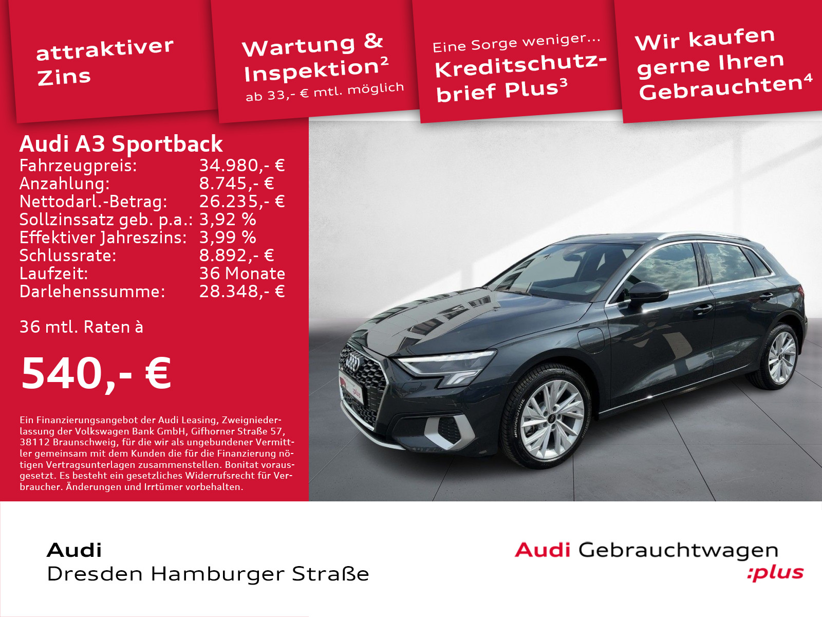 A3 Sportback 40TFSI e Advanced LED Navi S tronic