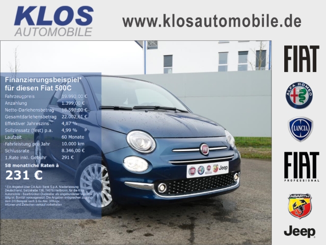 Fiat 500C 1.0 DOLCEVITA 70PS