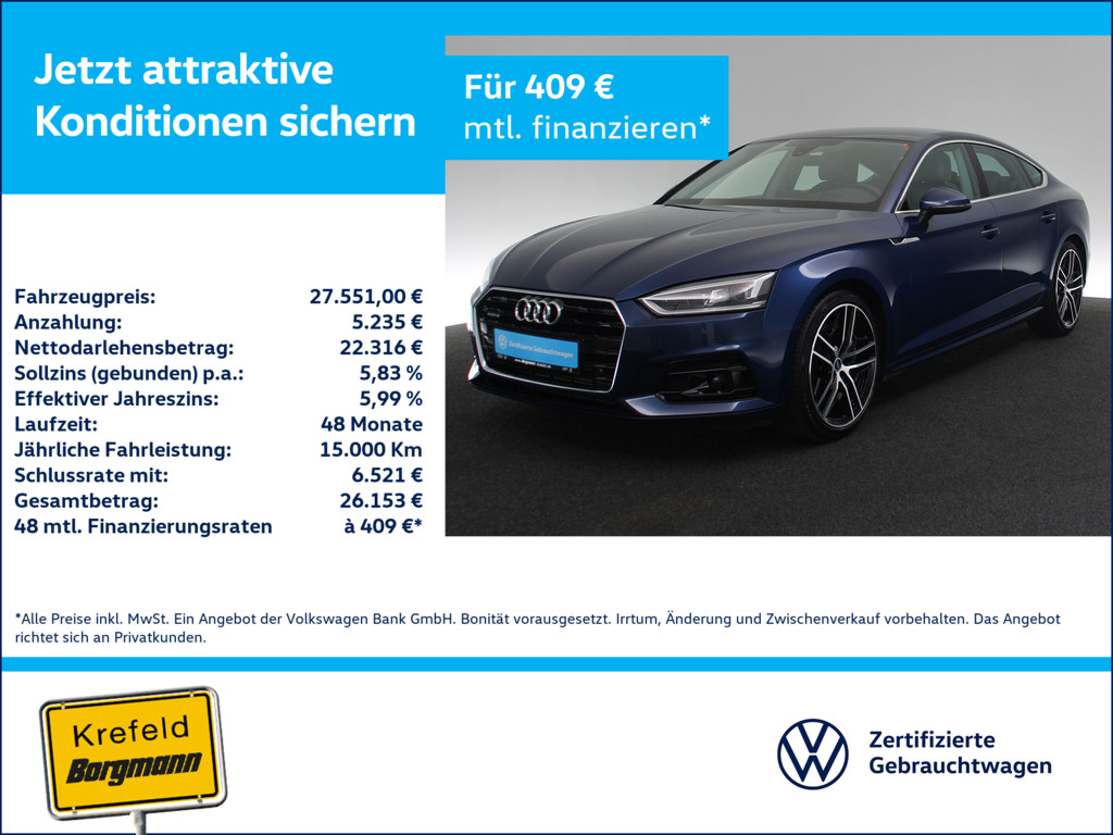 Audi A5 2.0 Sportback quattro basis