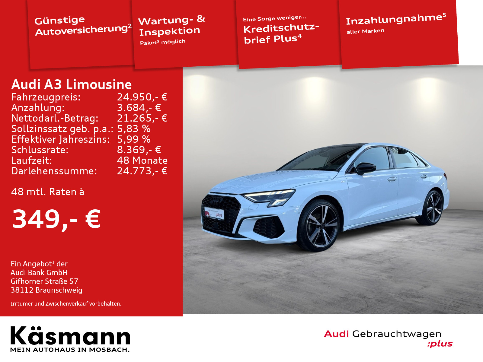 Audi A3 Limousine S line 35TDI 2xS line