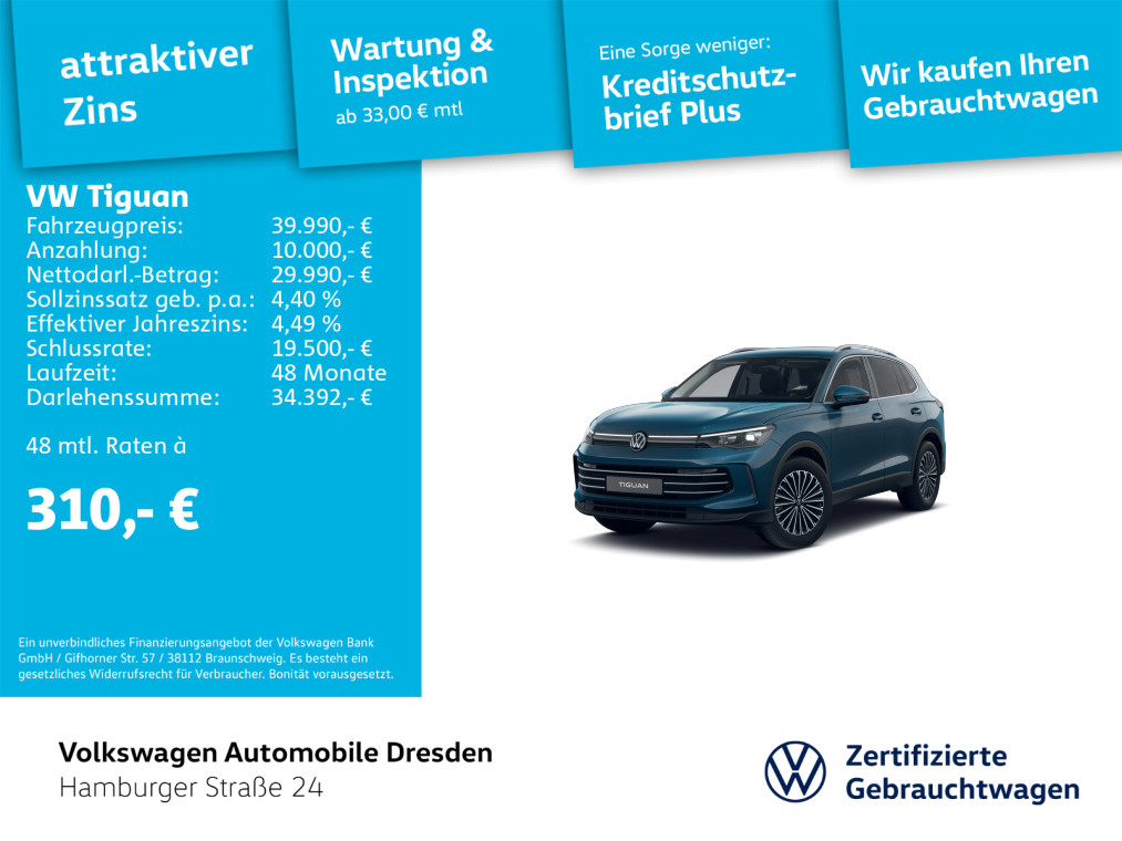 Tiguan Elegance 1.5 eTSI DSG LED AHZV KAM SIDE