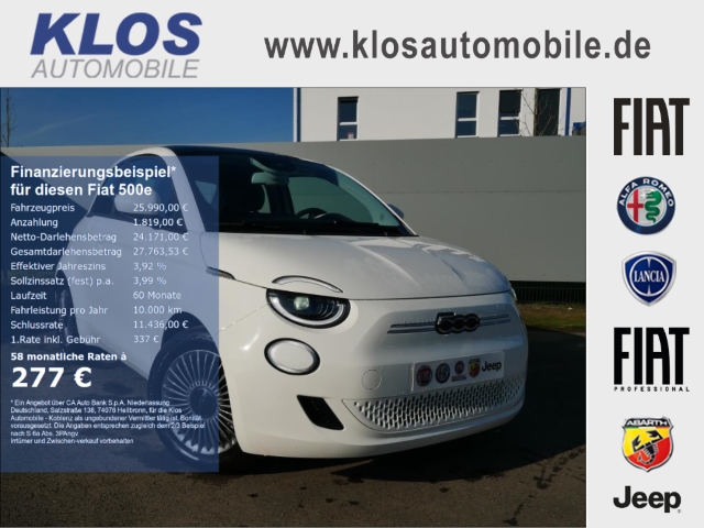 500e ICON 42kWh GLASDACH MAGICEYE WINTER PARK KOMFORT NAVI ALU