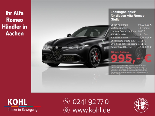 Giulia Quadrifoglio 2.9 V6 Bi-Turbo AT8 Keyless Navi