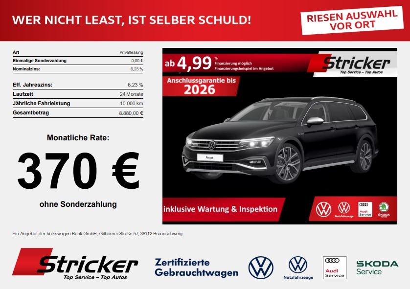 Volkswagen Passat Alltrack 2.0 TDI °° 370 ohne Anzahlung Neu