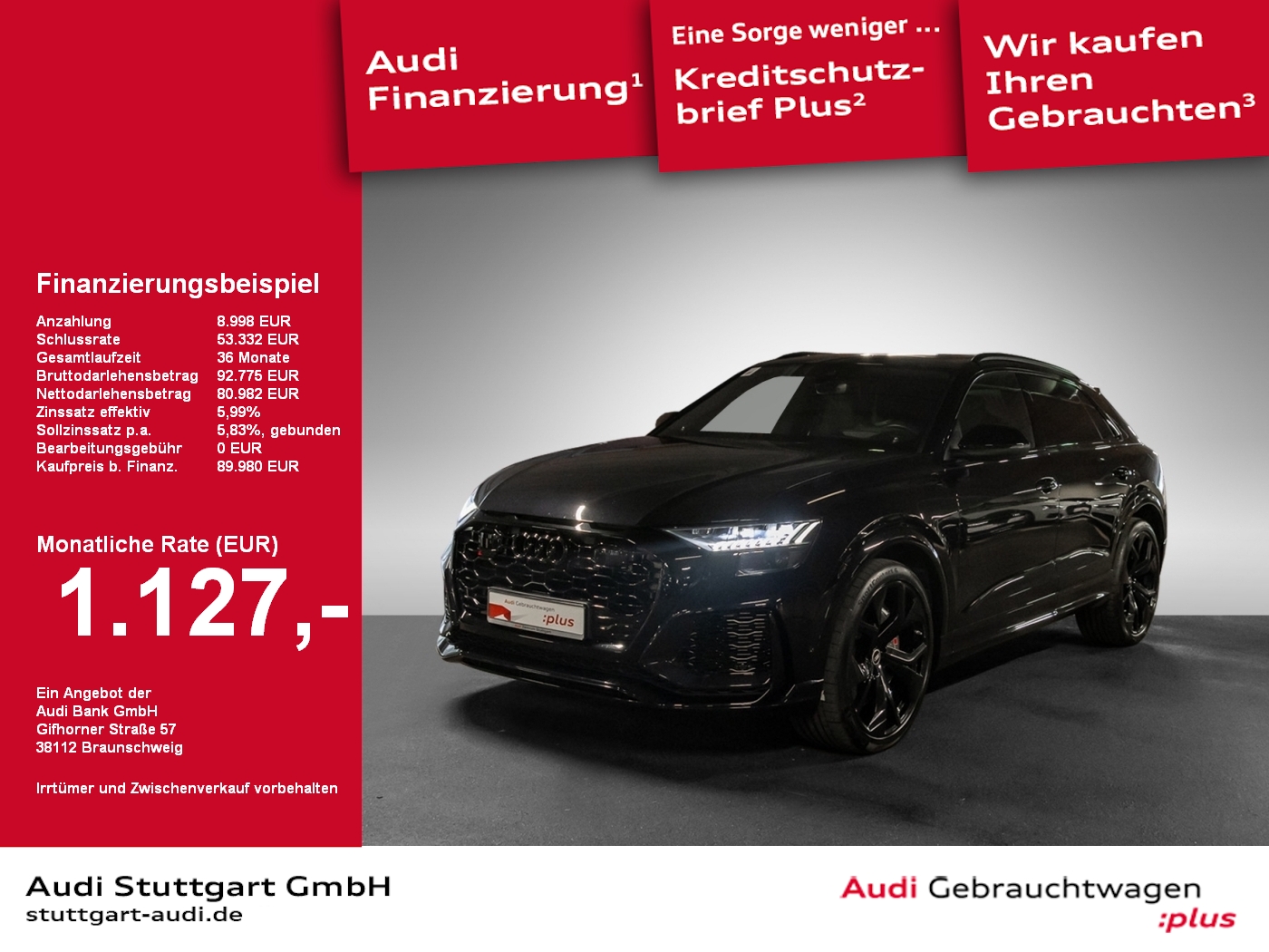 RSQ8 4,0 TFSI AHK AIR Pano Sitztbelüftung Hup