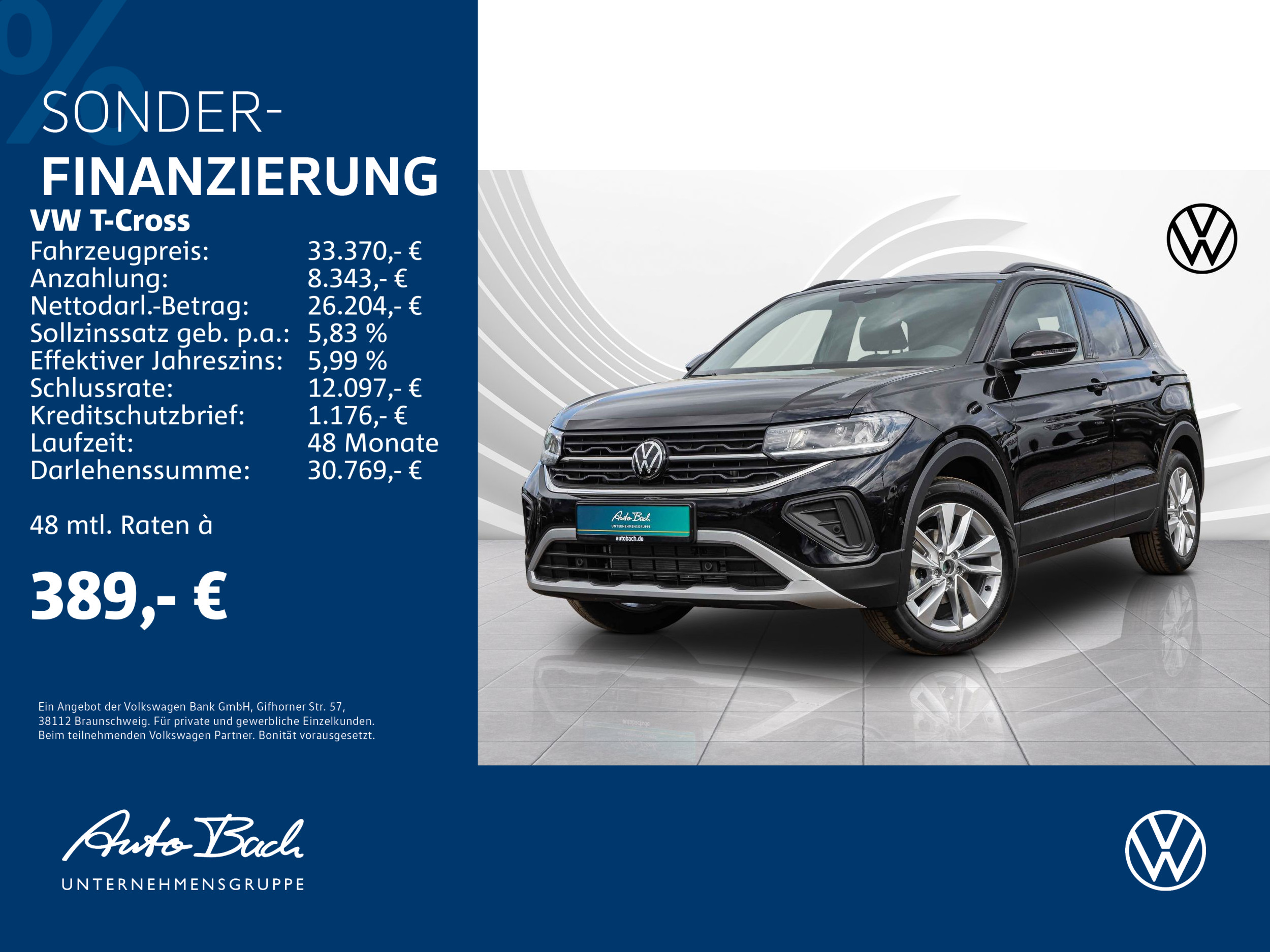T-Cross Life 1.0 l TSI OPF 85 kW (116 PS) 7-Gang-Doppelkupplungsgetriebe DSG