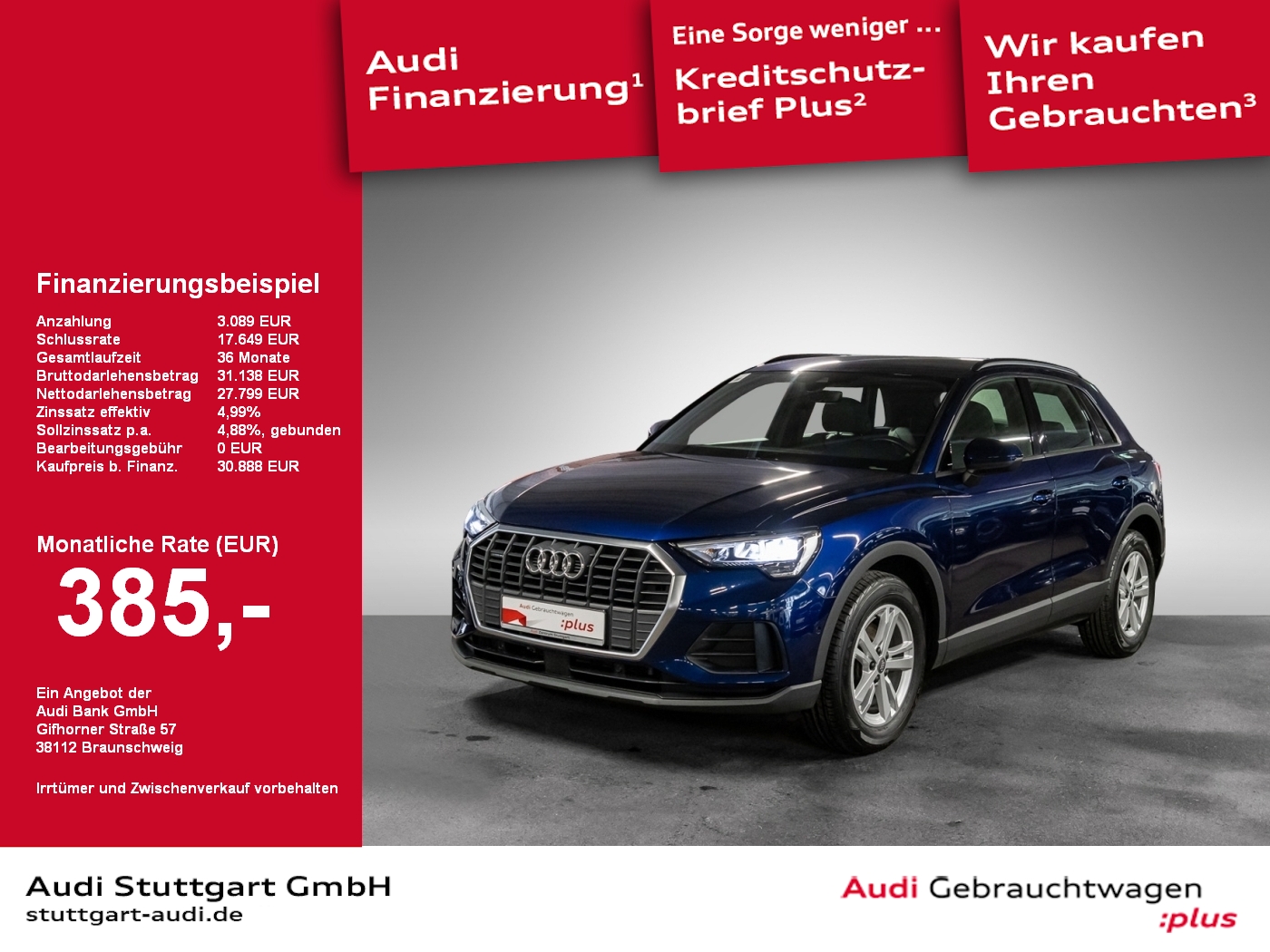 Q3 35 TDI qu S line Leder Keyless virtCo 360°