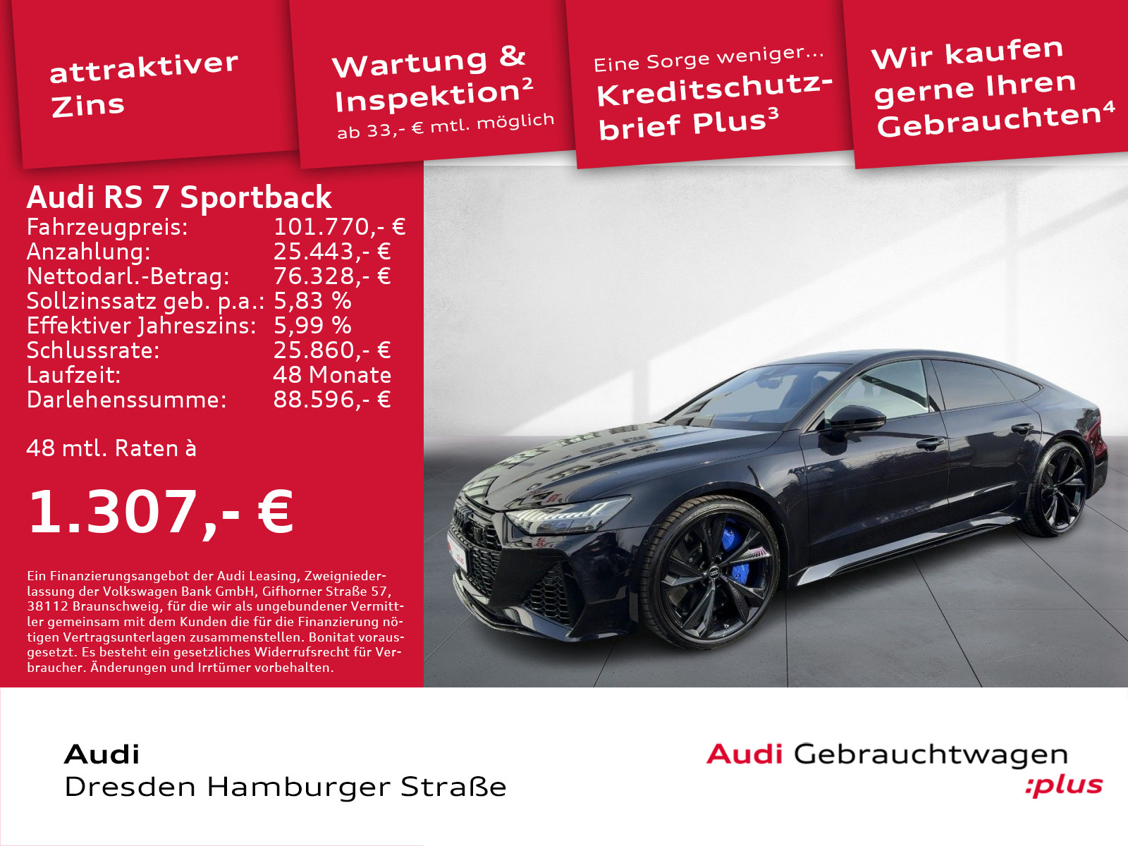 RS 7 Sportback 4.0 TFSI Dynamik-Paket plus Pano