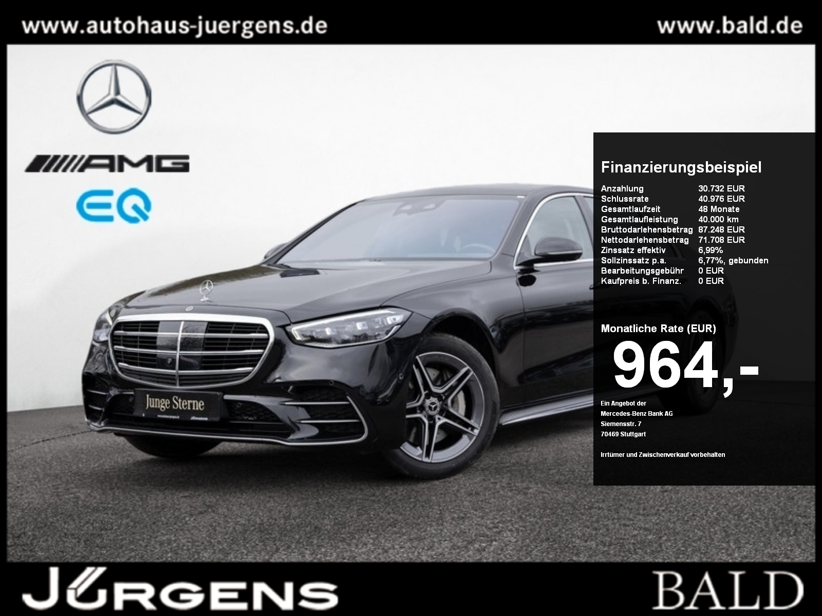 S 450 d 4M L AMG-Sport/Pano/Burm/Sitzklima/Memo