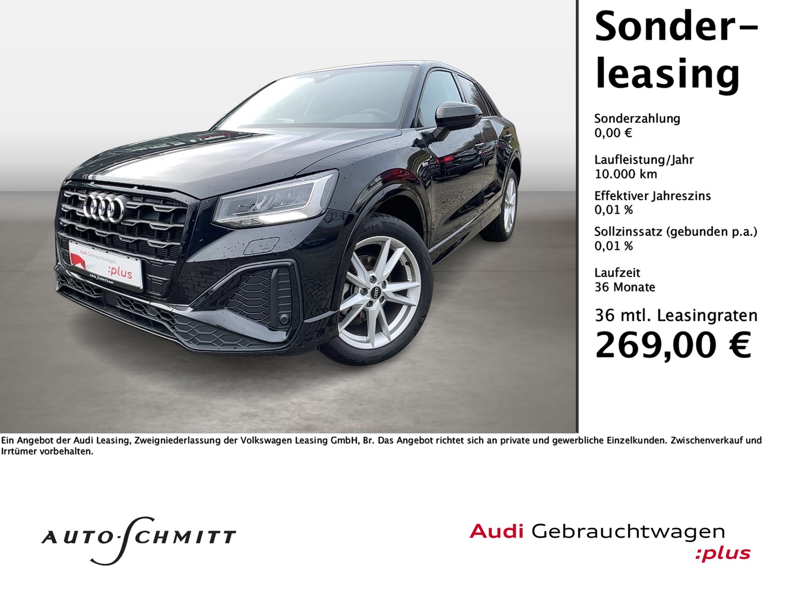 Q2 30 TFSI S line Leasingrate 269,- LED Optikpaket Schwarz