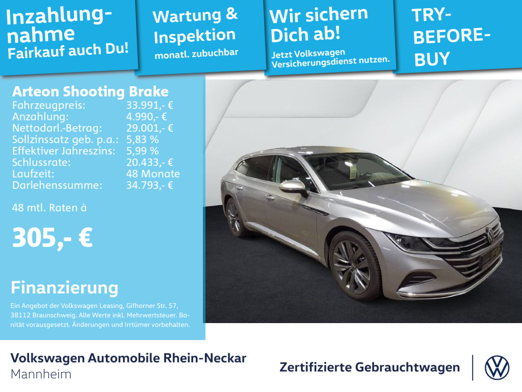 Arteon Shooting Brake 2.0 TDI Elegance DSG Navi AHK Kamera uvm