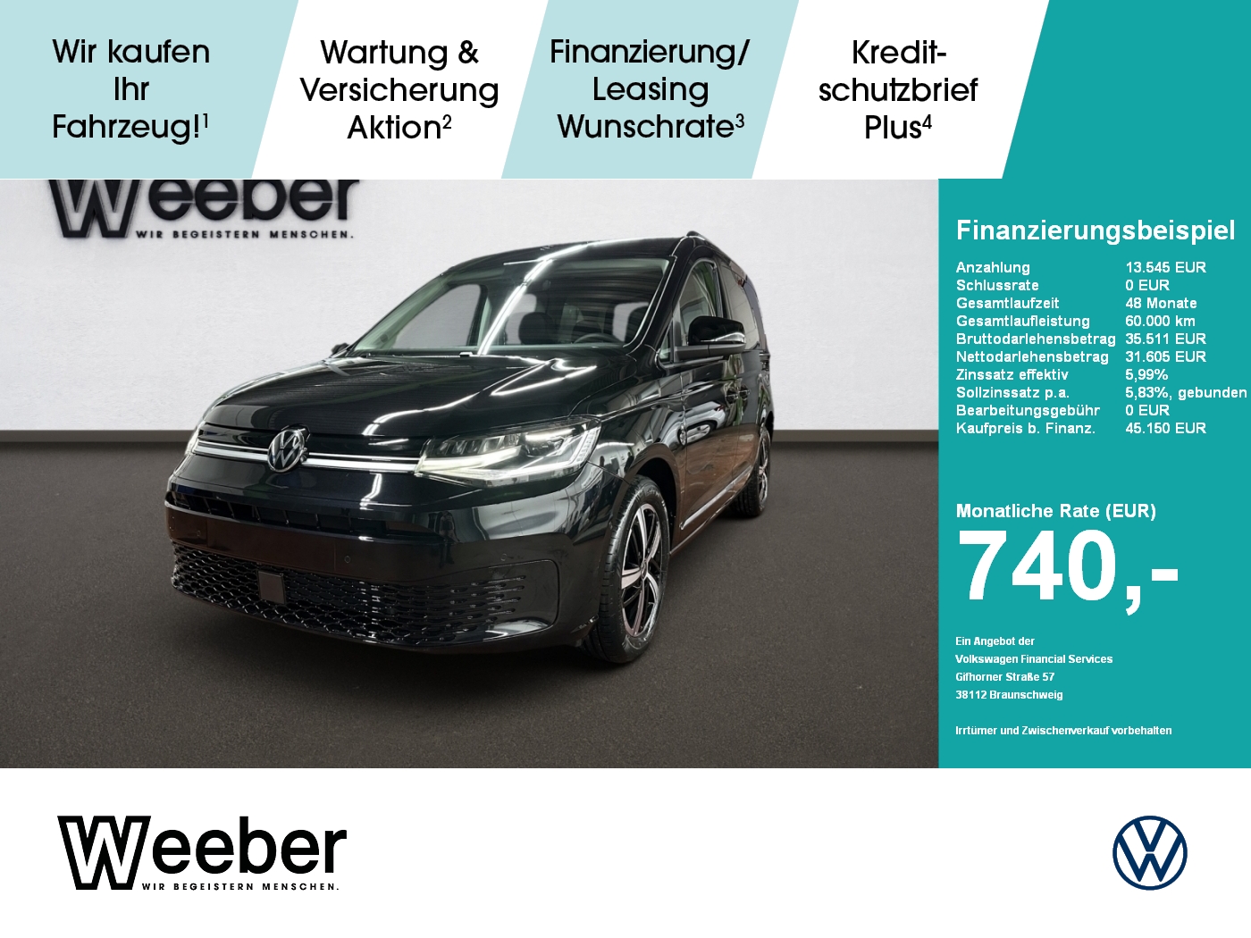 Caddy 2.0 TDI DSG Style AHK Standheiz Navi LED