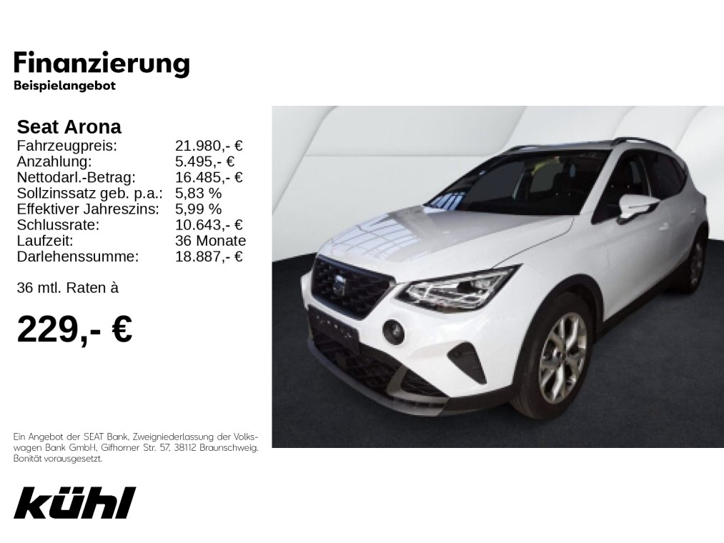 Arona 1.0 TSI DSG FR LED ACC Kessy Kamera Navi App 17"
