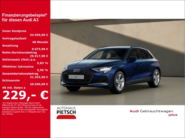 A3 Sportback 35 TFSI advanced NAVI VC PDC GRA