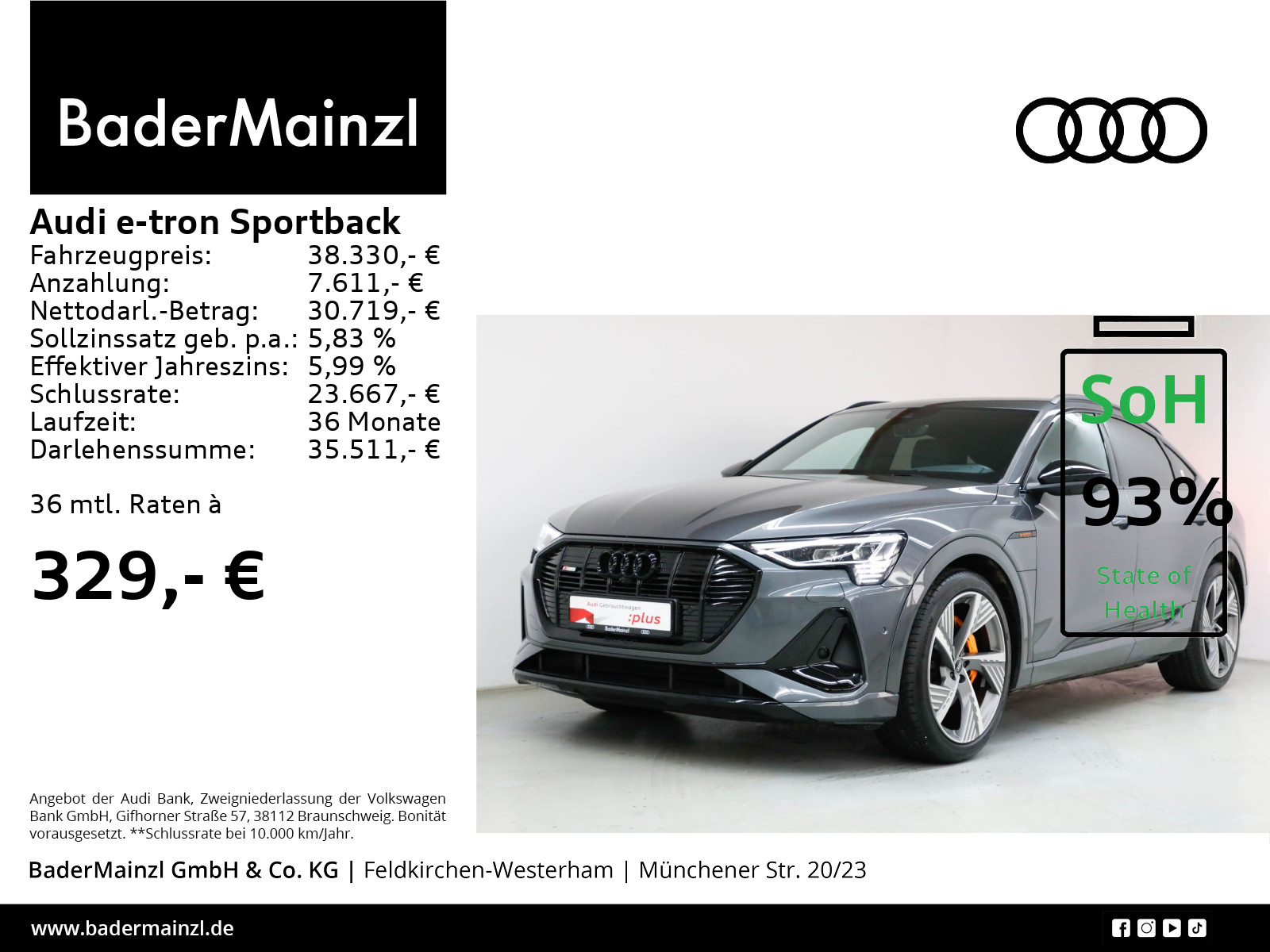 e-tron Sportback 55 S line HUD Pano 360° Matrix