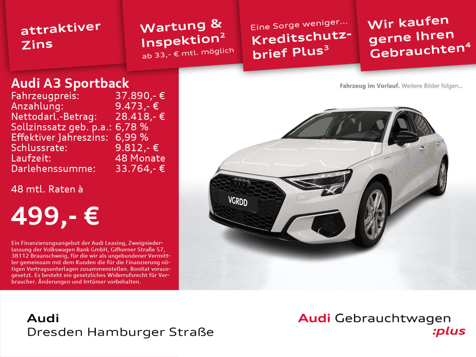 A3 Sportback 40 TFSI e Advanced LED Navi AHZV