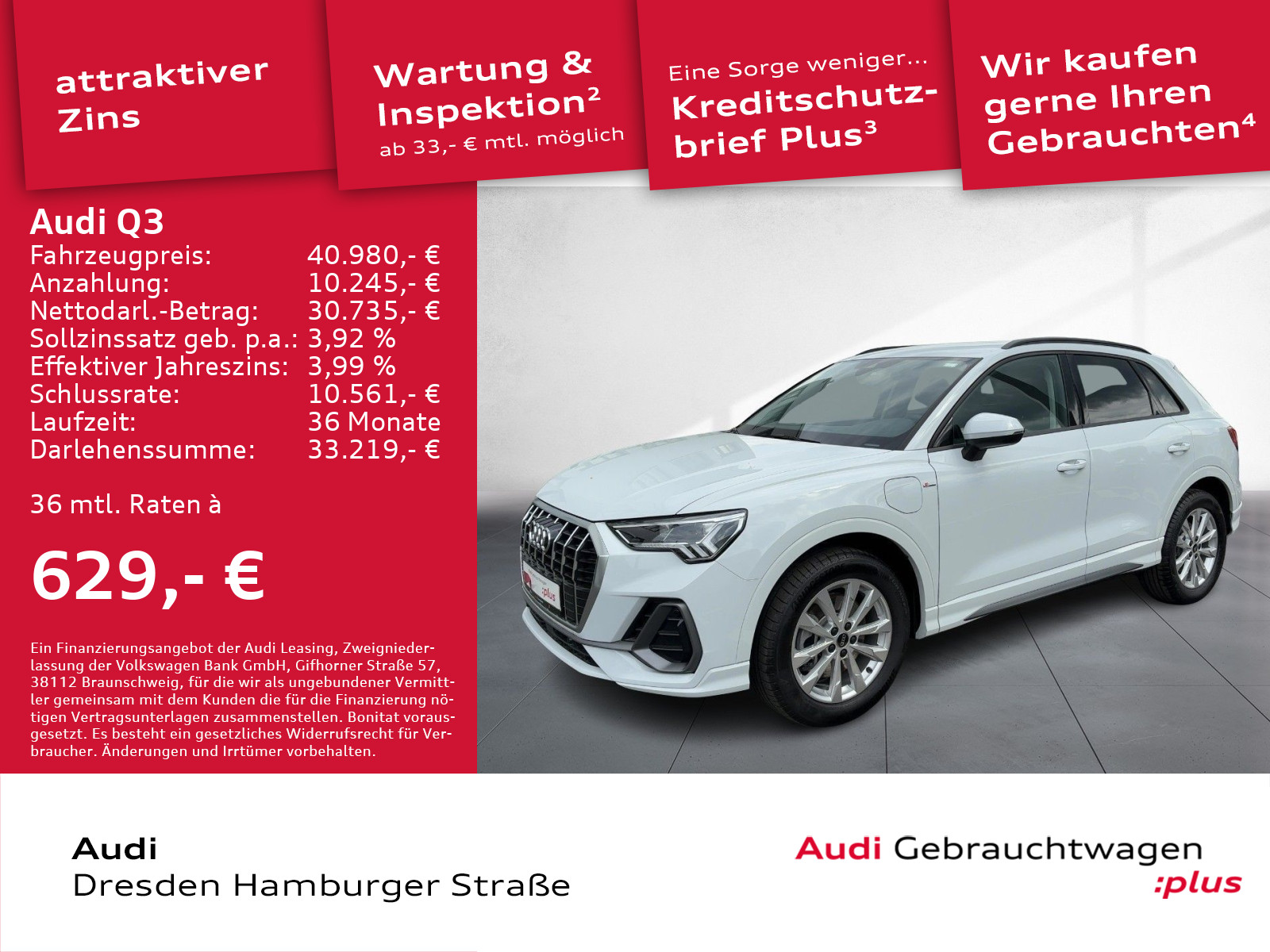 Q3 45 TFSI e S line LED AHZV S tronic