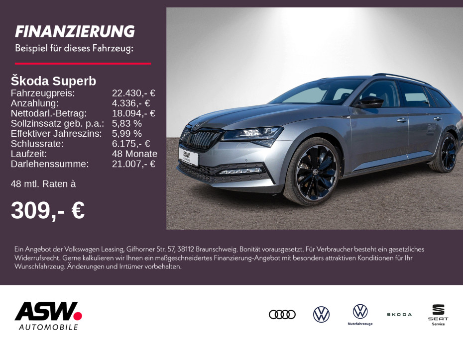 Superb iV Combi Sportline 1,4Hybrid LED NAVI AHK