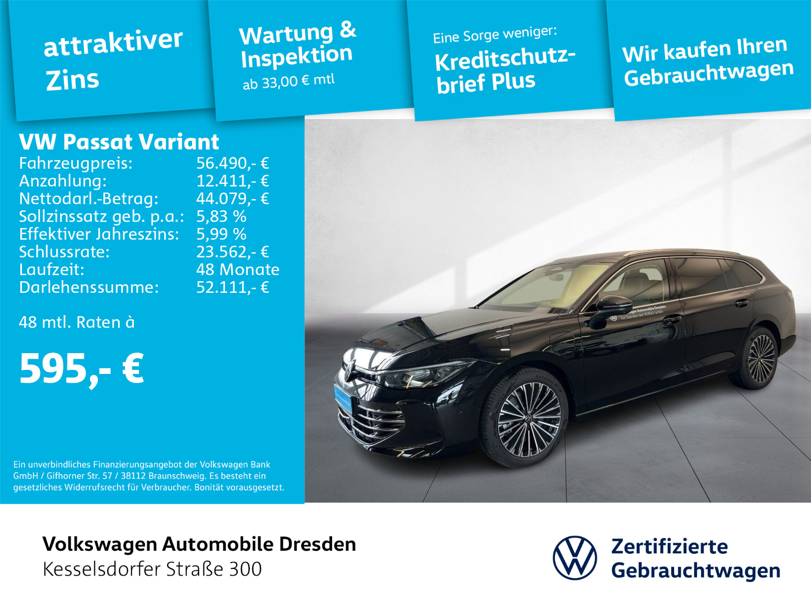 Volkswagen Passat Variant 1.5 Elegance eHybrid Dynamiklenkung