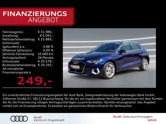 A3 Sportback TFSI e Advanced 40 NAVI virtual+ PD