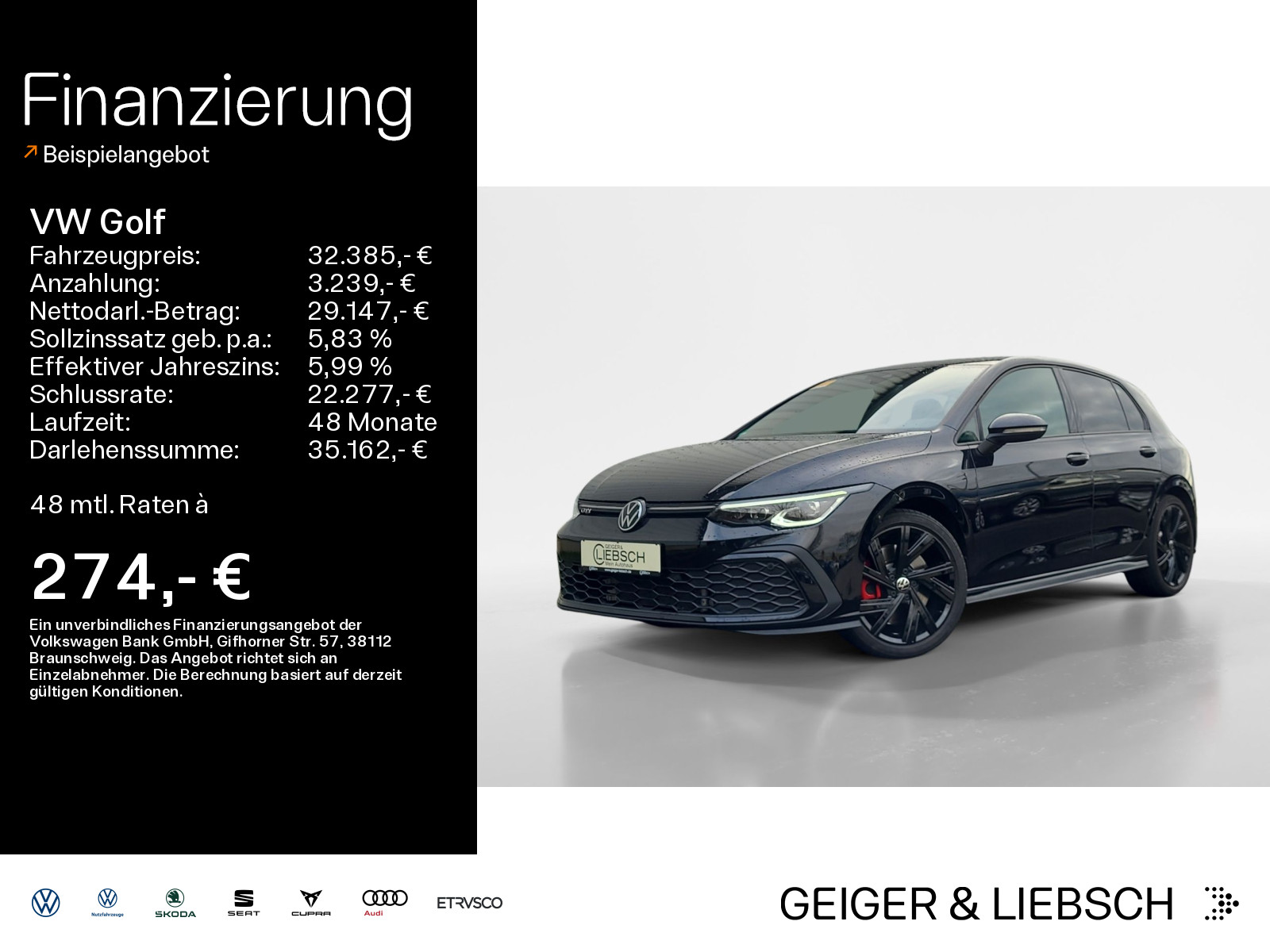 Golf VIII 2.0 TSI DSG GTI*BLACK-STYLE*NAVI*AHK*LED*18ZOLL