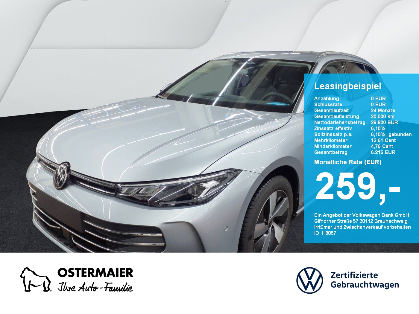 Volkswagen Passat Variant 1.5 BUSINESS eTSI 150PS AREA-VIEW VC APP-C LKRD-HZG