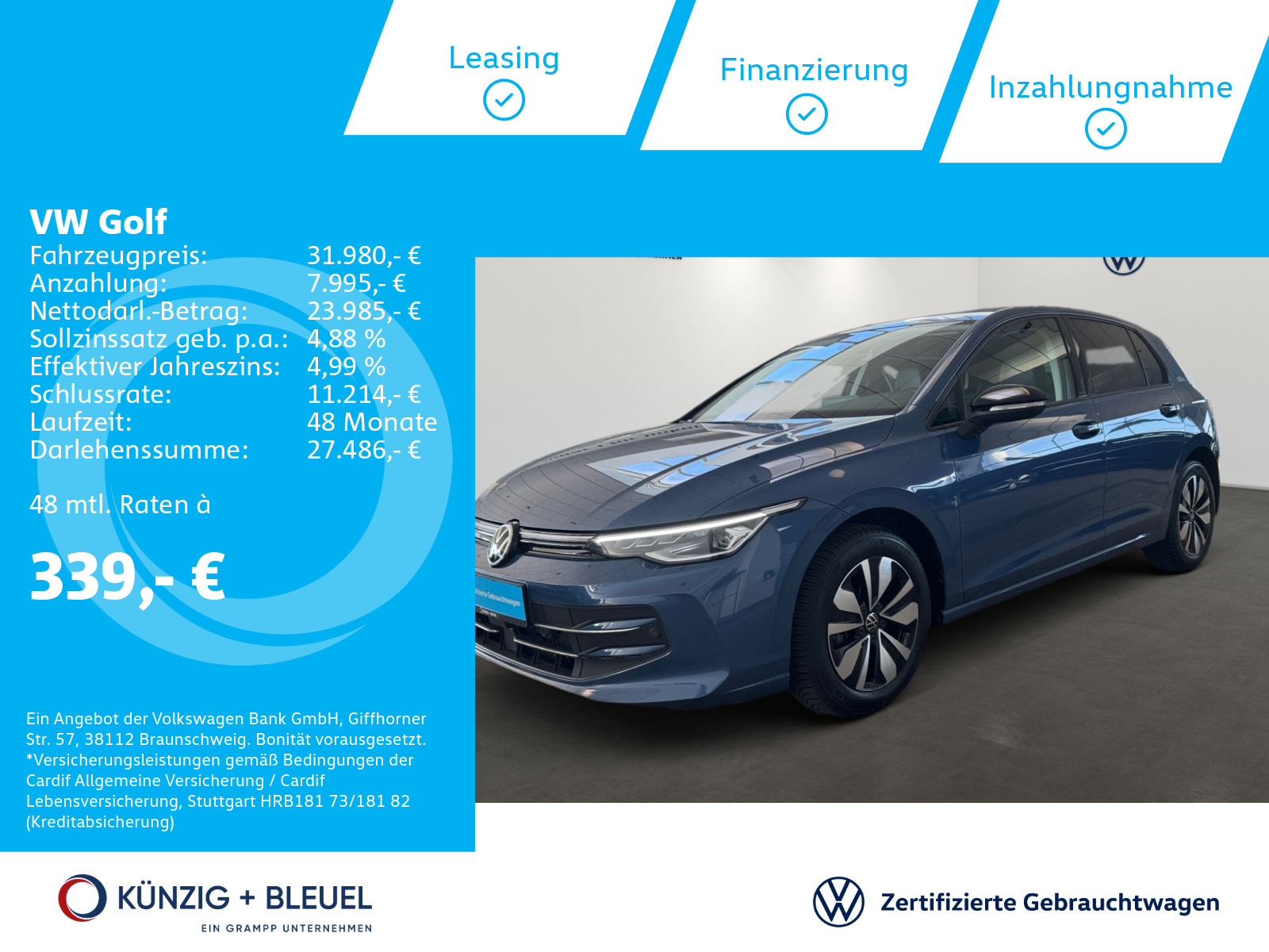 Golf Goal 2.0 TDI DSG*AHK*NAV*KAM*SHZ*LED*AMB*ASSIST