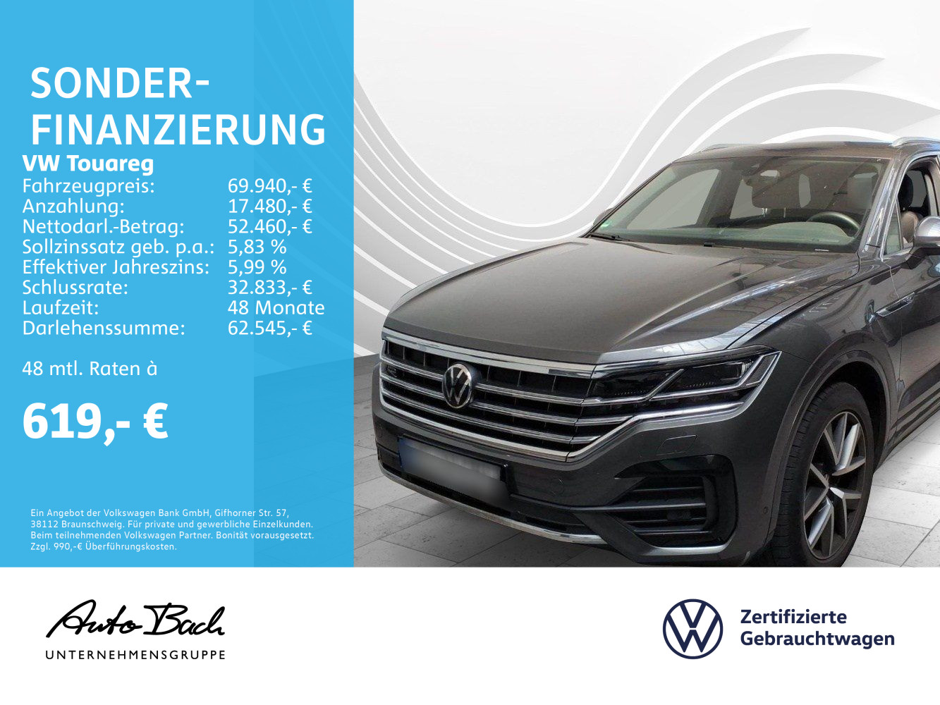 Touareg 3.0 V6 TDI R-Line, LED-Matrix, Navi, Luftfederung, Leder, AHK, App-Connect