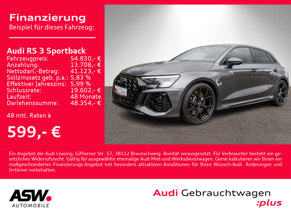 RS3 Sportback 2.5TFSI quattro Stron LEDER RS-AGA