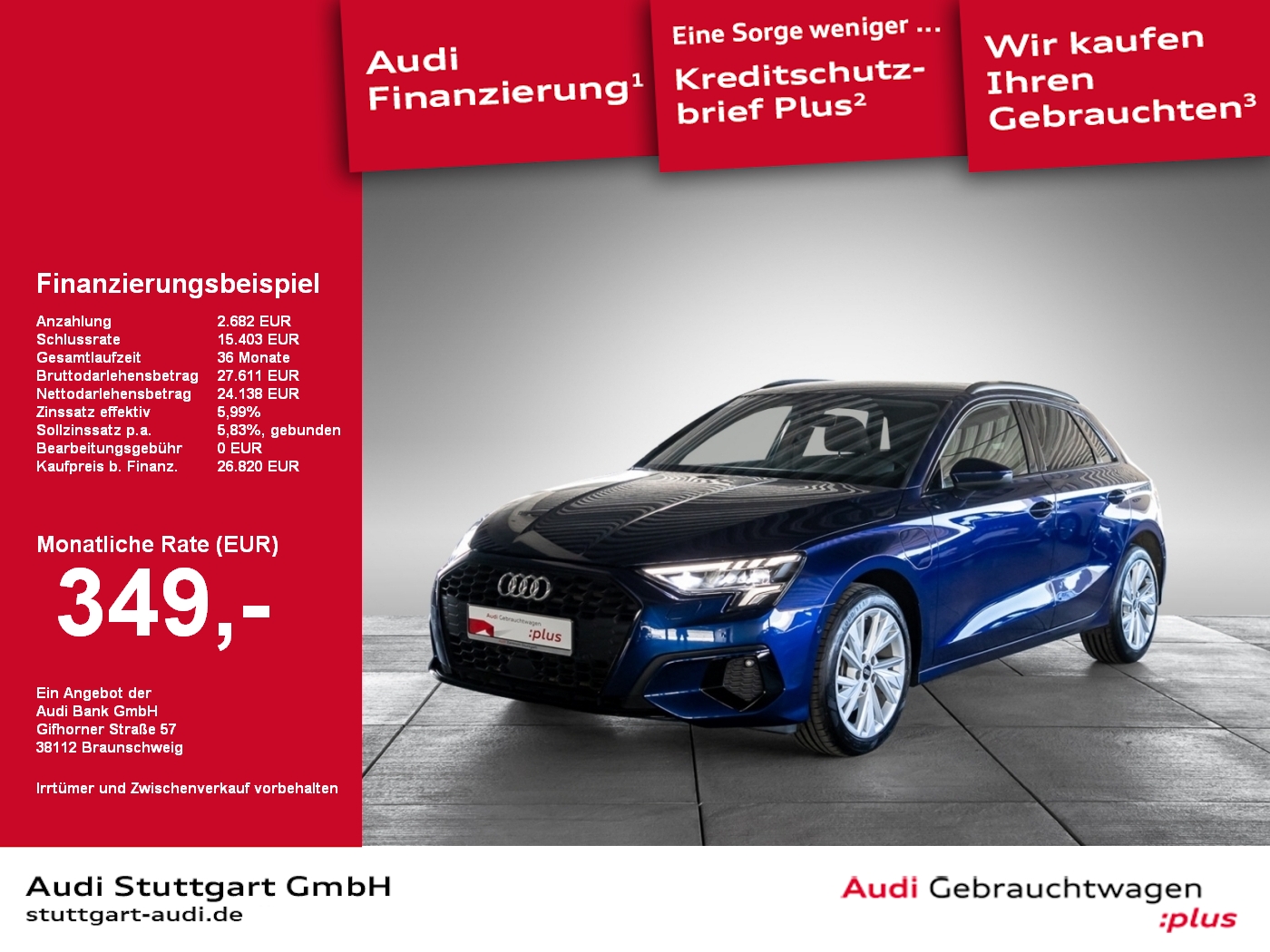 Audi A3 Sportback 40 TFSI e advanced