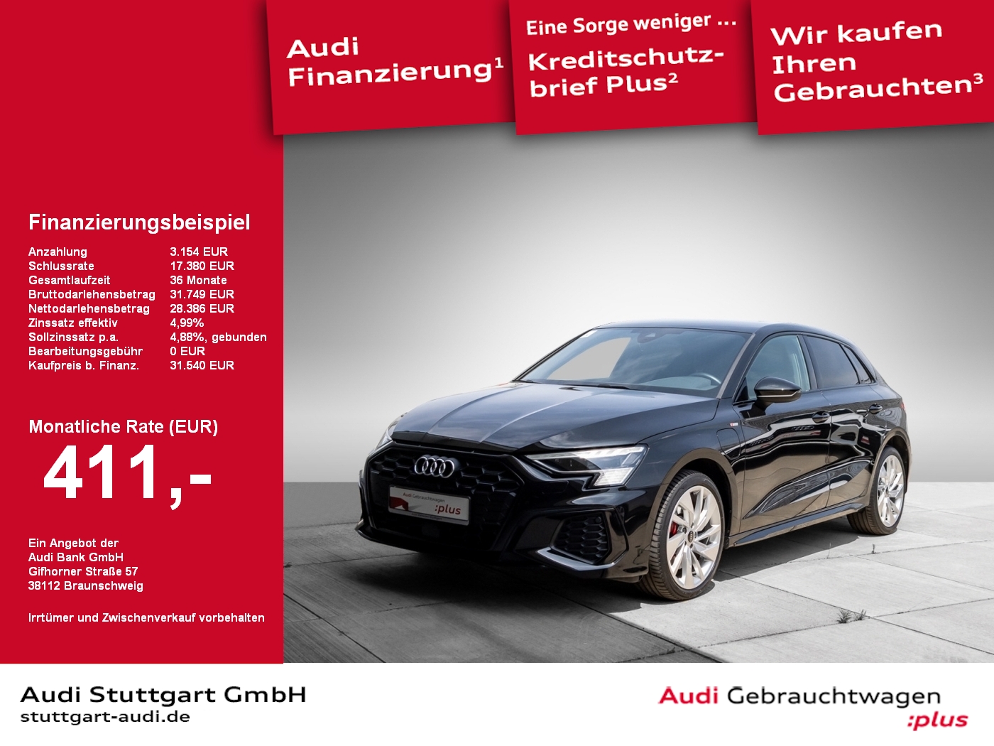 A3 Sportback 45 TFSI e S line AHK Matrix virtCo