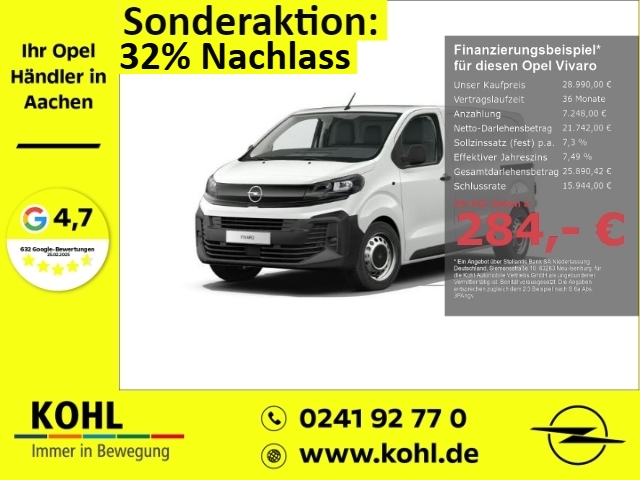 Vivaro Standard M 1.5 D AHK Klima Rückfahrkam.