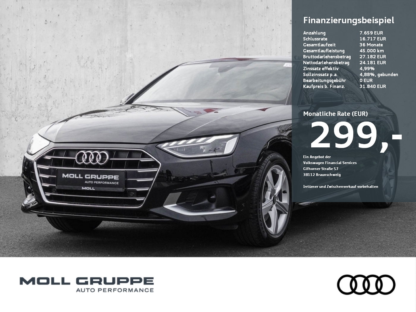 A4 Limousine Advanced 35 TDI 120(163) S tronic Schiebedach Navi Plus LED