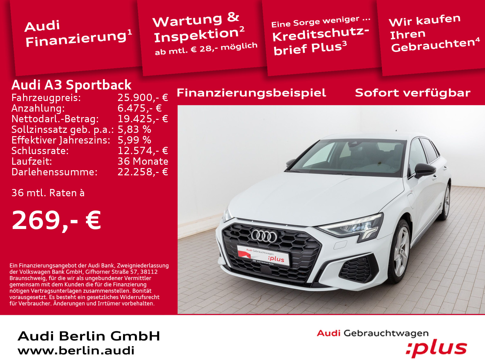 A3 Sportback TFSI e S line 45 S tr. RFK LED NAVI