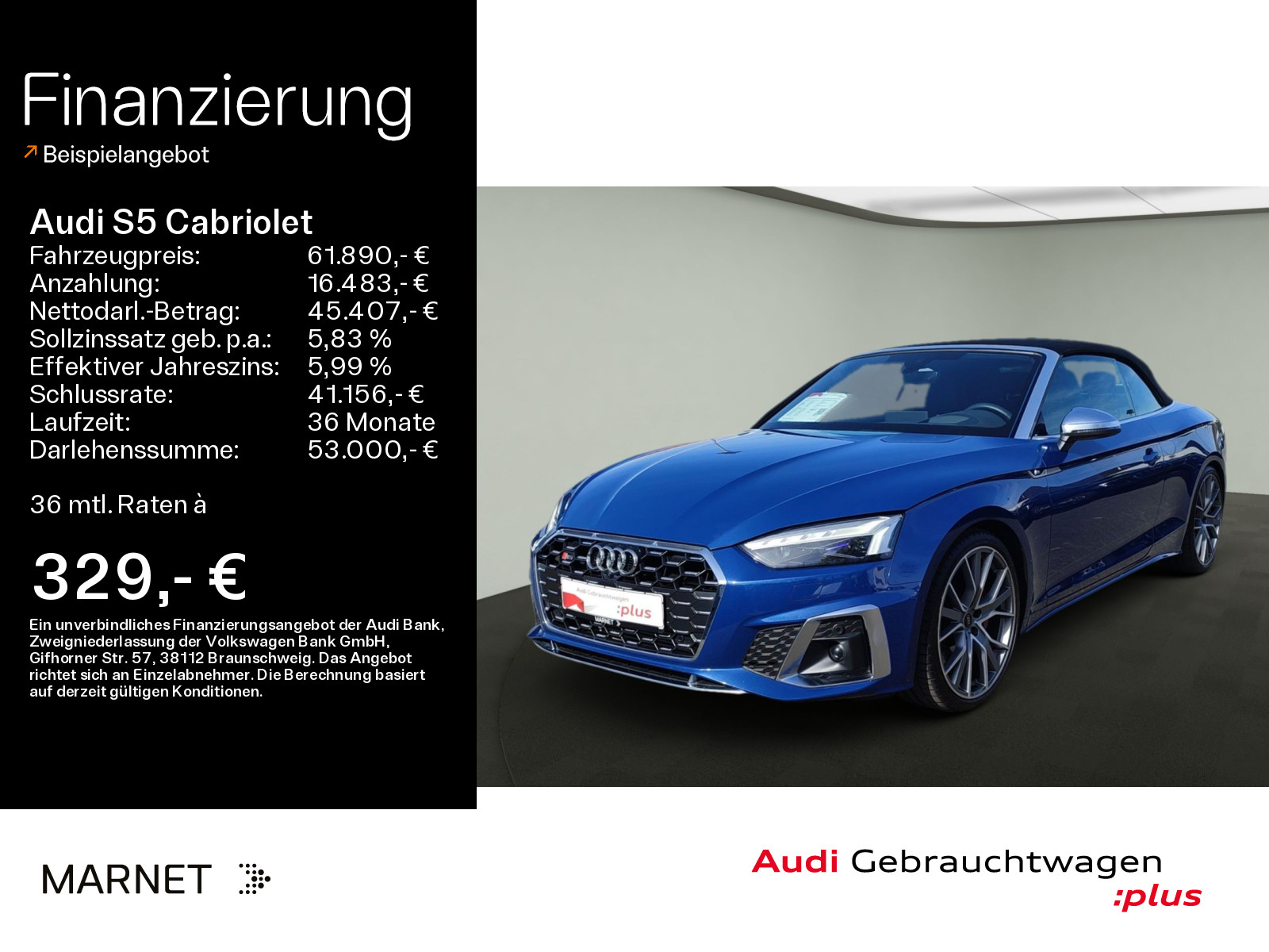 S5 Cabriolet Cabrio quattro*ABT 408 PS*Navi*Matrix*HUD*B&O*PDC*Virtual Cockpit*Kamera*Sitzheizung