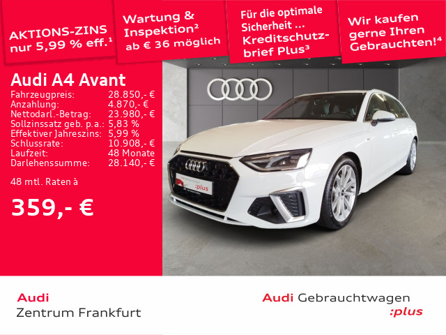 A4 Avant 30 TDI S tronic S line LED B&O Leder Tempomat