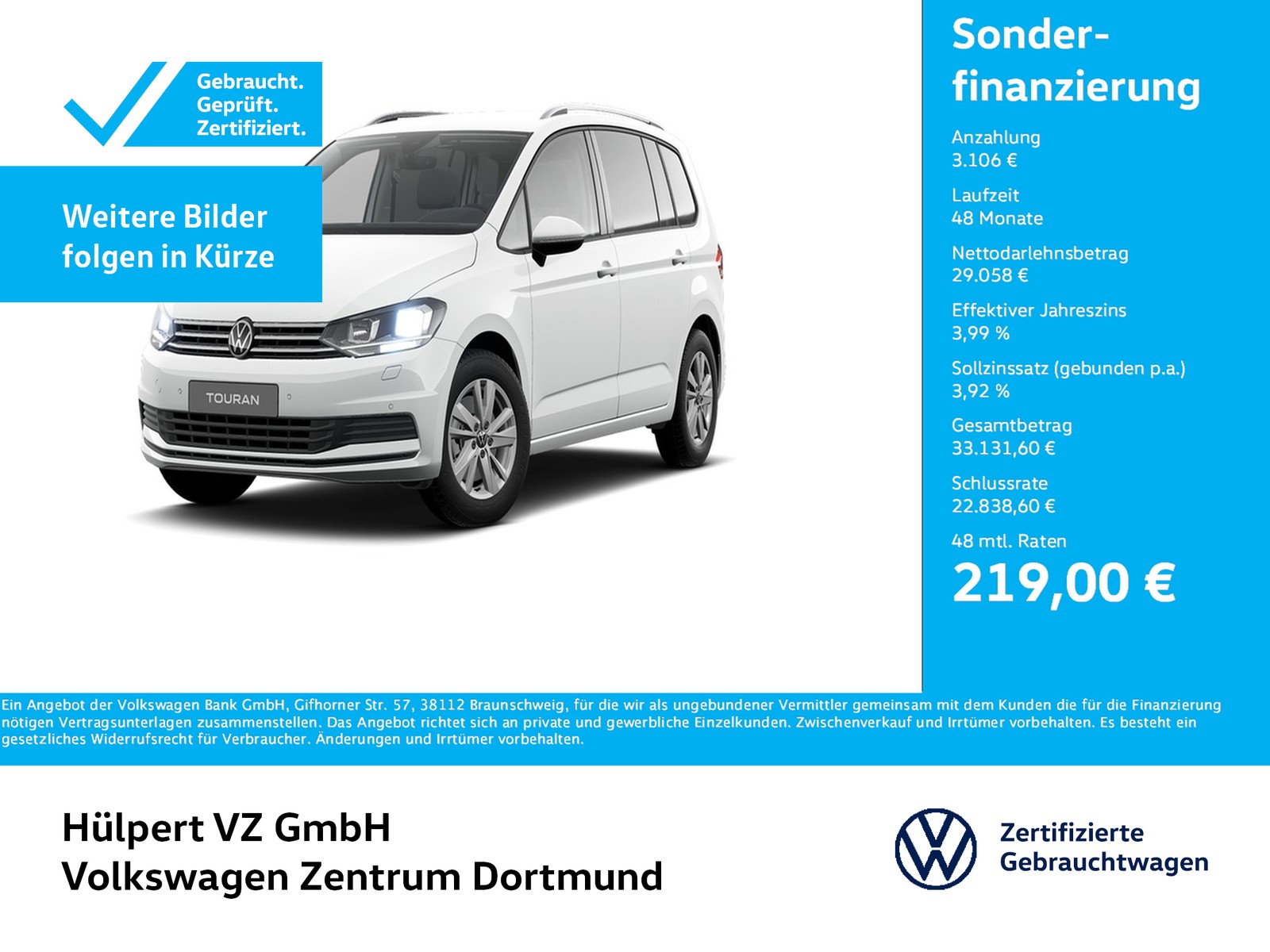 Touran 1.5 COMFORTLINE 7SITZE AHK CAM ACC NAVI