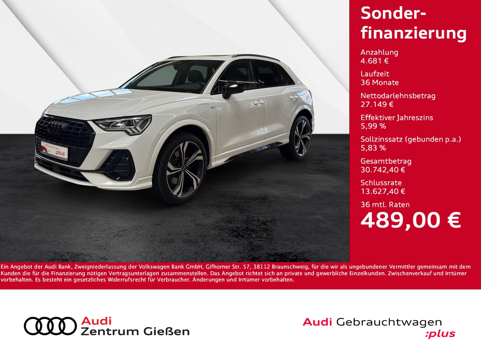 Audi Q3 45 TFSI e S line Black Sonos Assistenzpaket